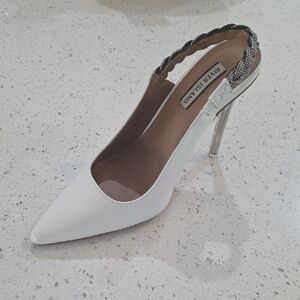 River Island White and Silver Heels